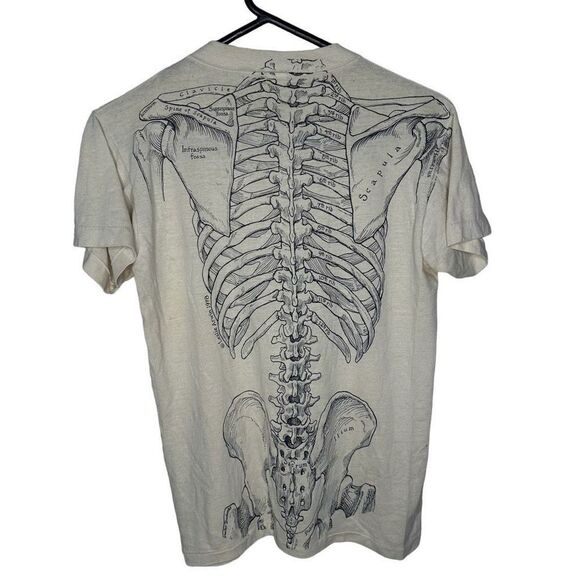 Vintage 70s Leslie Arwin Anatomy Skeleton T Shirt Medium - Picture 5 of 9